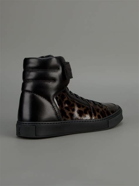 ysl leopard print high top sneakers|Saint Laurent Sneakers .